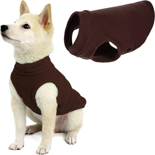 Gooby - Stretch-Fleeceweste, Pullover, Fleece-Weste, Jacke, Pullover für Hunde, Braun, Größe XS von GOOBY