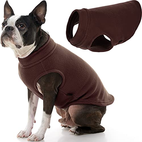 Gooby - Stretch-Fleece-Weste, Pullover, Fleece-Weste, Jacke, Pullover für Hunde, Braun, Größe XXL von GOOBY