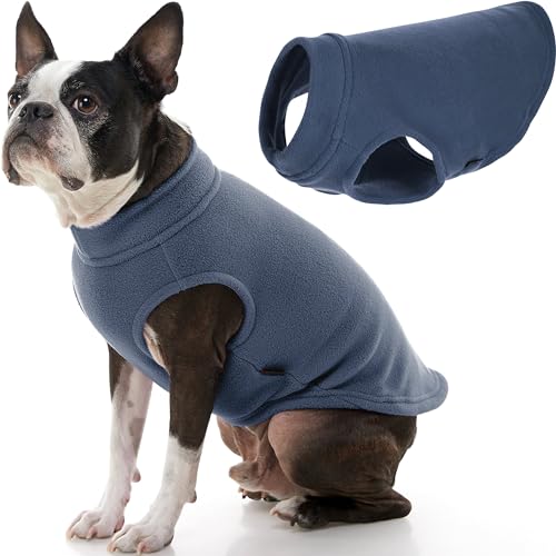 Gooby - Stretch-Fleece-Weste, Pullover, Fleece-Weste, Jacke, Pullover für Hunde, Indigoblau, XX-Large Länge (48,3 cm) von GOOBY