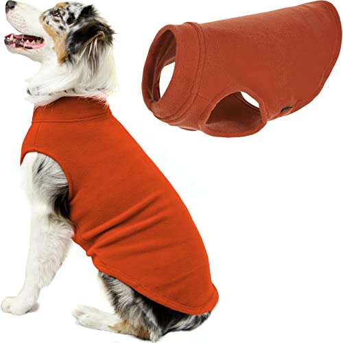 Gooby Stretch Fleece Weste Hundepullover - Kürbis, 4X-Large - Warme Pullover Fleece Hundejacke - Winter Hundekleidung für kleine Hunde Junge oder Mädchen - Hundepullover für kleine Hunde bis Hundepullover für große Hunde von GOOBY