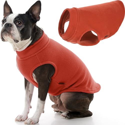 Gooby - Stretch-Fleece-Weste, Pullover, Fleece-Weste, Jacke, Pullover für Hunde, Kürbis, Größe XL (40,6 cm) von GOOBY