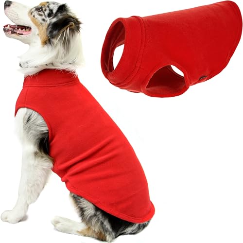 Gooby - Stretch-Fleece-Weste, Pullover, Fleece-Weste, Jacke, Pullover für Hunde, Rot, 3XL von GOOBY