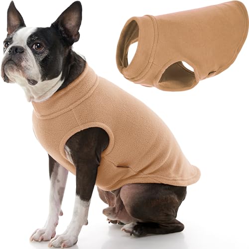 Gooby - Stretch-Fleece-Weste, Pullover, Fleece-Weste, Jacke, Pullover für Hunde, Sand, Größe XXL von GOOBY