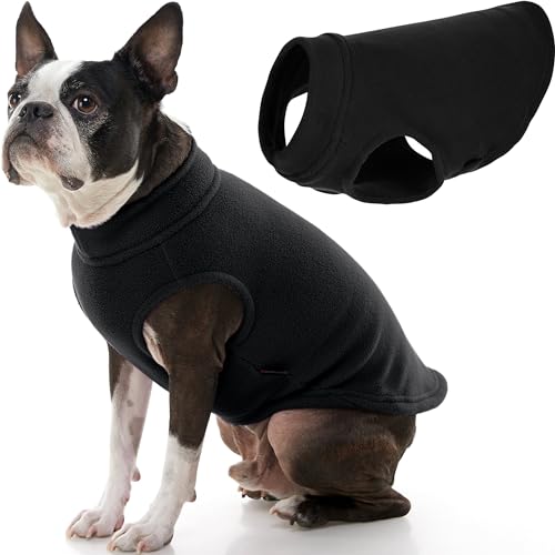 Gooby - Stretch-Fleece-Weste, Pullover, Fleece-Weste, Jacke, Pullover für Hunde, Schwarz, Größe XL von GOOBY