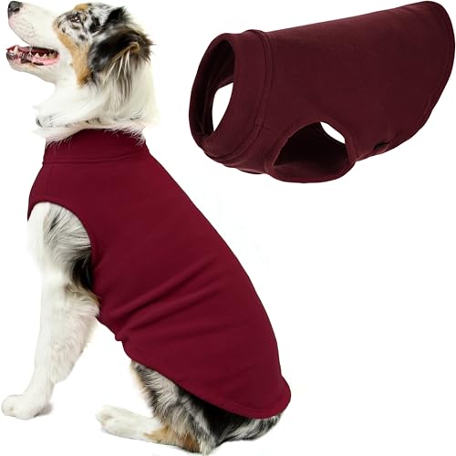 Gooby Stretch-Fleece-Weste für Hunde, Burgunderrot, Größe 6XL, Warmer Pullover aus Fleece, Hundejacke für den Winter, Hundekleidung für kleine Hunde und Jungen, Hundepullover für große Hunde von GOOBY