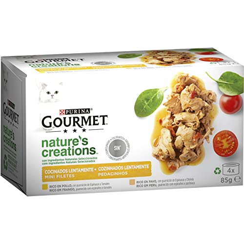 GOURMET Nature's Creations Katzenfutter Nassfutter mit Huhn und Truthahn, 4 Dosen, 85 g von GOOD4YOU