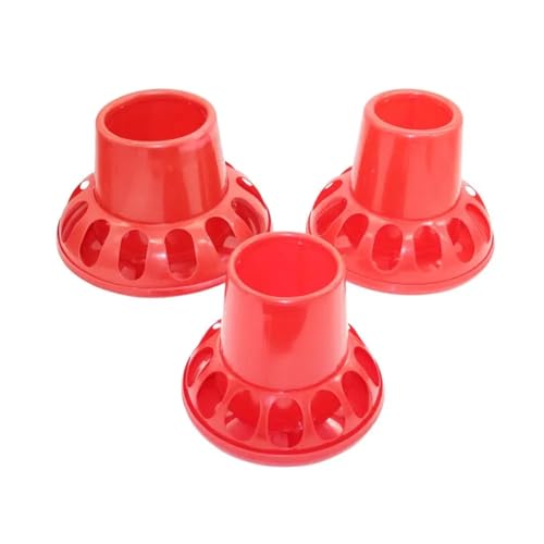 5Pcs Geflügel Fütterung Werkzeuge Rot Kunststoff Huhn Feeder 1,5 Kg 2kg 3kg Wachtel Futter Eimer Geflügel Landwirtschaft Werkzeuge (Color : Red, Size : M) von GOPEO