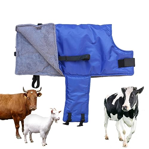 GOPEO 3PCS Kälberdecke - Ziegendecke - Wadendecke - Schafsdecke Wadenwarme Winddichter Kleidung Wadenschutzmantel Decke Wadenjacke Zum Warmhalten Kuh Verdickter Bauchschutz Winddicht von GOPEO