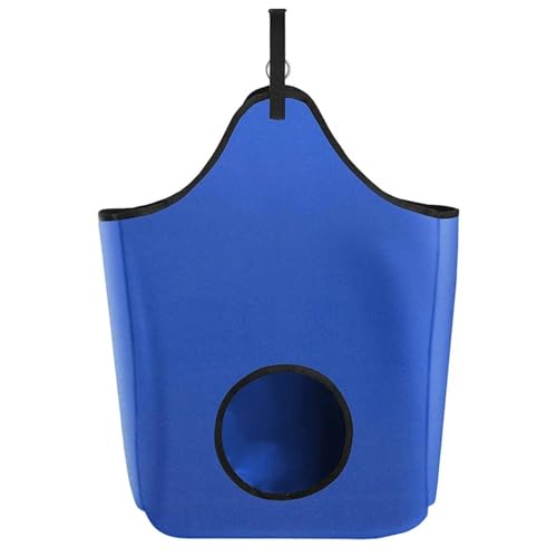 Langsam Feed Pferd Heu Tasche Hängen Beutel Feeder Halter Fütterung Spender Container Web Vorne Langsam Feeder Falten Tragetaschen for Bauernhof (Size : Blue) von GOPEO