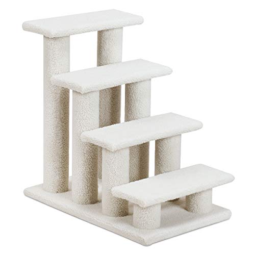 GOPLUS Tiertreppe Beige, Haustiertreppe Katzentreppe Hundetreppe Kletterbaum Katzenkratzbaum Spielbaum, Treppe für Katze (Weiß) von GOPLUS