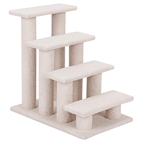 GOPLUS Tiertreppe Beige, Haustiertreppe Katzentreppe Hundetreppe Kletterbaum Katzenkratzbaum Spielbaum, Treppe für Katze (Beige) von GOPLUS