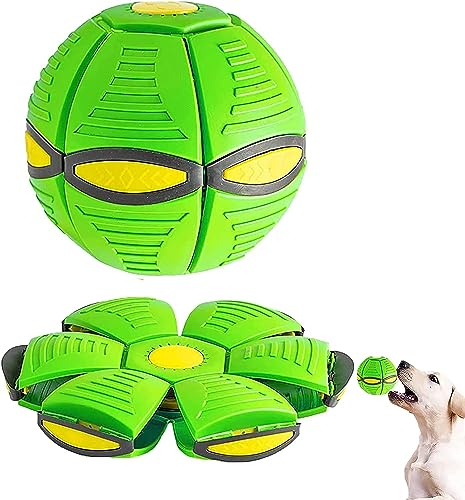 GORGOU OwowPet Hundespielzeug, fliegende Untertasse, Ball für Hunde, magischer Ball, interaktives Herden, Dekompression, Haustierspielzeug für Kinder, Outdoor, Grün von GORGOU