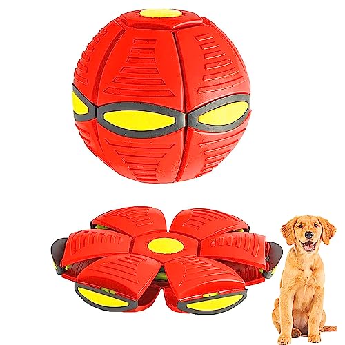 GORGOU OwowPet Magischer Ball für Hunde mit fliegender Untertasse, für Welpen, Geburtstag, interaktives Herden, Dekompression, Kinderspielzeug, Rot von GORGOU