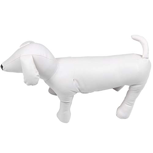GOSIA Leder Hund Schaufensterpuppen Stehend Hundemodelle Spielzeug Tiergeschäft Geschäft Schaufensterpuppe Weiß L von GOSIA