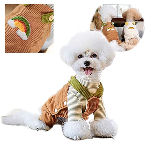 GOTOBMP Hundekleidung für kleine Hunde, mittelgroß, Haustier-Hunde, Herbst und Winter, Fleece-Thermofutter und Overalls, Hundekleidung für kleine Hunde (Größe S, Karamell) von GOTOBMP