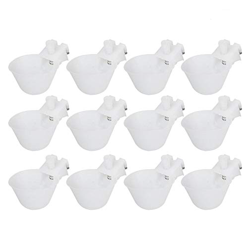 12 PCS Bird Water Trinkbecher, Automatic Feed Drinker Pigeon Wachtel Geflügel Waterer Trinkbecher von GOTOTOP