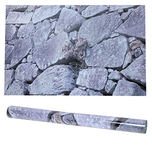 GOTOTOP Aquarium Hintergrund Aufkleber, PVC Kleber Aquarium Meeresboden Aufkleber Rock Stone Pattern Wasserpflanzen Aquarium Dekoration Poster(122 * 46cm) von GOTOTOP