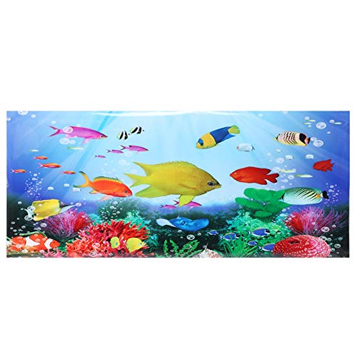 GOTOTOP Aquarium Poster, Bunte Fische Muster Aquarium Hintergrund Poster PVC Kleber Aufkleber Aquarium Tapete Dekoration(122 * 50cm) von GOTOTOP