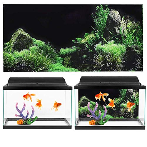 GOTOTOP Aquarium Poster, Meeresboden Wasser Gras Muster Aquarium Hintergrund Poster PVC Kleber Aufkleber Aquarium Tapete Dekoration(61 * 30cm) von GOTOTOP