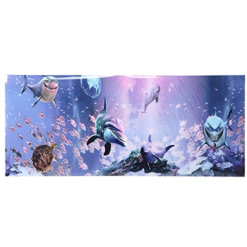 GOTOTOP Aquarium Poster, Unterwasser Welt Muster Aquarium Hintergrund Poster PVC Kleber Aufkleber Aquarium Wallpaper Dekoration(61 * 30cm) von GOTOTOP