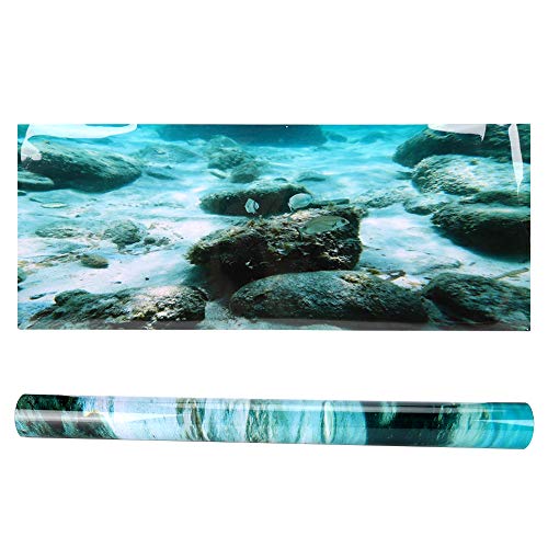 GOTOTOP Aquarium Poster,Meeresboden Rock Pattern Aquarium Hintergrund Poster PVC Selbstklebende Aufkleber Aquarium Wallpaper Dekoration(61 * 30cm) von GOTOTOP