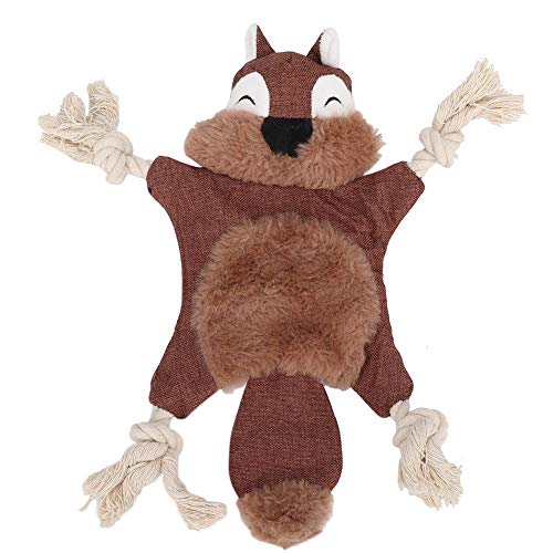 GOTOTOP Dog Plush Sound Toy, Niedliche Tierform Interaktives Hundespielzeug Pet Chew mit klingendem Papier Soundspielzeug Molar Bite Toys für Hündchen(Braun) von GOTOTOP