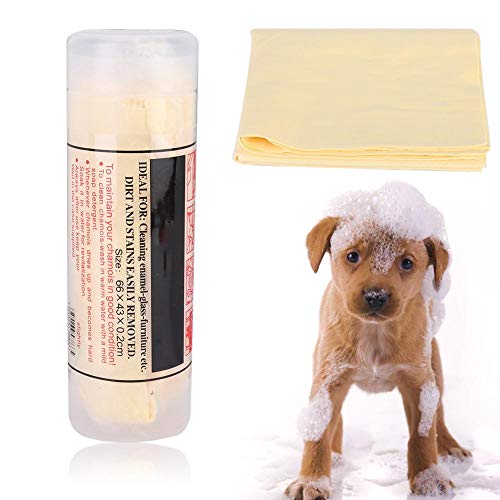 GOTOTOP Gämsenstoff für Hunde Hunde Katzen, Haustier Soft Bad Duschtuch Super Absorbent Drying Clean Handtuch für Auto Haar Möbel(Gelb) von GOTOTOP