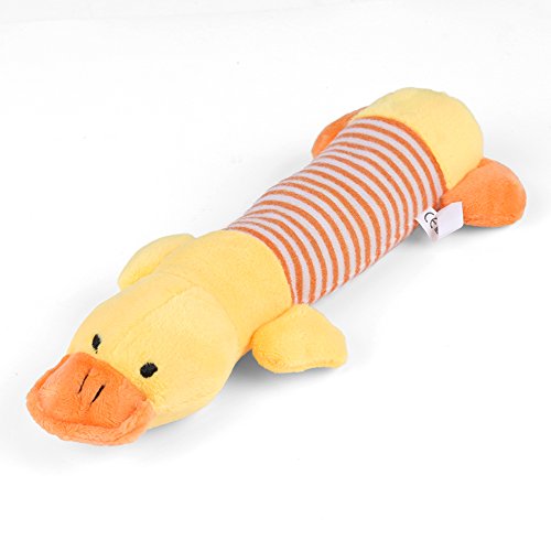 GOTOTOP Hund Quietschendes Spielzeug, Ente/Elefant/Rosa Schwein Form Hund Kauen Beißen Stofftier Haustier Interaktives Spielzeug für Hündchen Katzen(Yellow Duck) von GOTOTOP