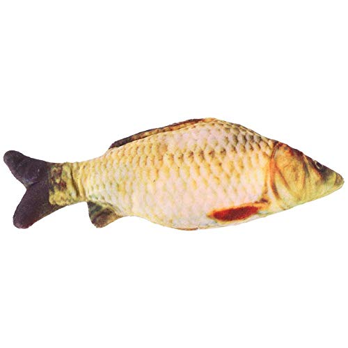 GOTOTOP Katzenminze Fischspielzeug, 20 cm 40 cm Haustier Katzenfischkissen Kauspielzeug Zähne Reinigung Interaktives Plüschtier für Katze, Kätzchen, Welpe, Hund(20CM) von GOTOTOP