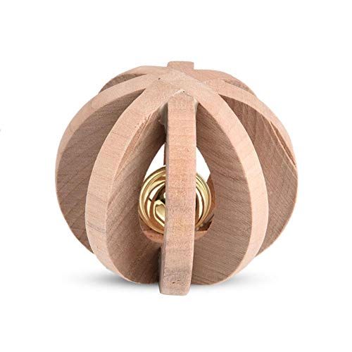 GOTOTOP Pet Chew Toy Holz Hund beißen Beißring Ball mit Klingel Glocke Interactive Toys Hunde Katzen (2,76 Zoll) von GOTOTOP