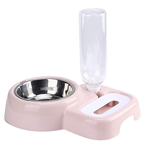 GOTOTOP Tiernahrung Wasserschale Automatische kleine Hunde Katzen Feeder Trinkbrunnen Kunststoff Weiß Grün Rosa Tiernahrungsbedarf (11,81 x 9,45 x 2,36 Zoll)(Rosa) von GOTOTOP