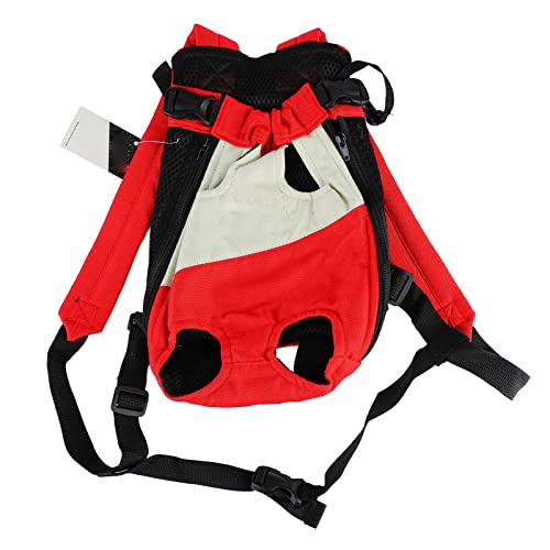 Vorderer Katzen-Hundeträger-Rucksack, Atmungsaktiver, Großer, Verstellbarer Hundeträger-Hunderucksack für Spaziergänge, Radfahren, Wandern, Camping (rot-Weiss) von GOTOTOP