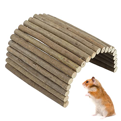 Holz-Hamster-Tunnel, Strauch, Kleine Tiere, Biegsame Brücke, Holz-Versteck-Tunnel, Leiter, Hamsterkäfig-Zubehör für Rennmaus, Meerschweinchen, Chinchilla, Frettchen, Igel, Ratte von GOTOTOP