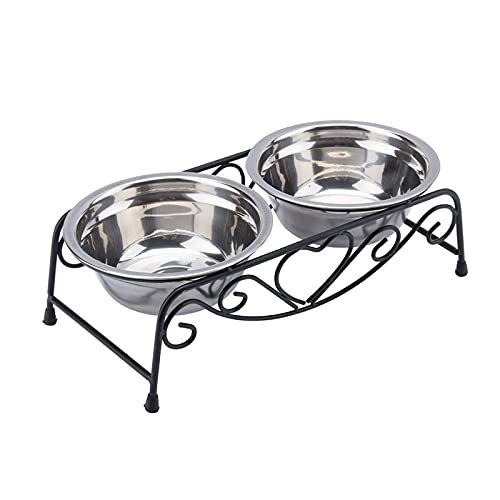 Pet Bowl, Zwei Schalen Design Pet Doppelnapf Einfacher Zugriff auf das Futter für jede Szene für Propriétaire D'animal Domestique von GOTOTOP