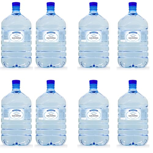 GOVITA - Set mit 8 | Natürlicher Wasserkanister 12 Liter aus PET Einweg mit Standardanschluss für Spender - Trinkflaschen Haus und Büro - Höhe 45 cm (8) von GOVITA