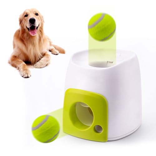 Interaktives Training Smart Feeder, Intelligenz-Tennisball für die meisten Hunde, interaktiver Welpen-Haustierball, Indoor-Wurfmaschine, Ballwerfer für Hunde (Grün) von GOWENIC