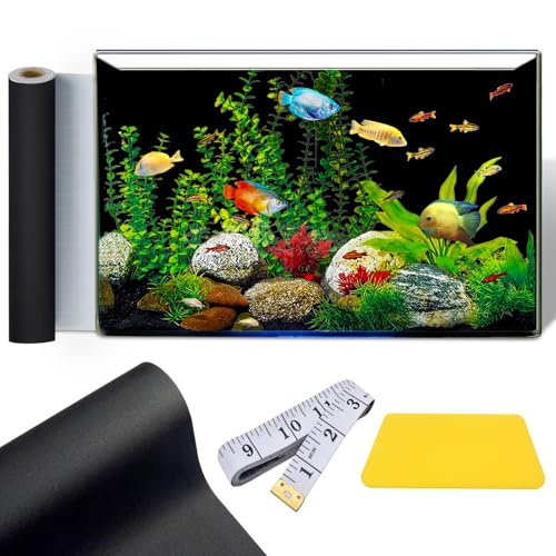 GOYJOY Selbstklebende Aquarium-Hintergrundtapete, Vinyl, Aquarium-Hintergrund, starke Klebrigkeit, spurloses Entfernen, verbessert die Farben der Fische von GOYJOY