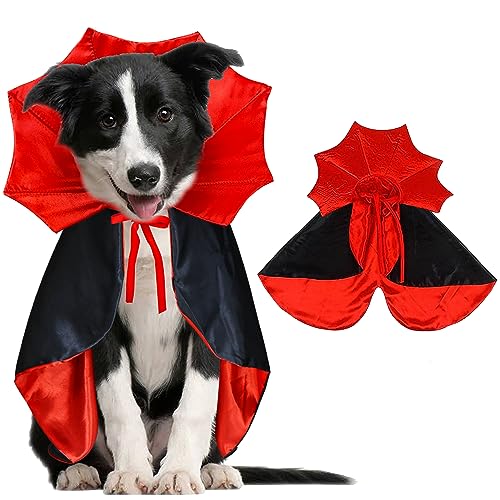 GOYOSWA Halloween-Kostüme für Hunde, Vampir-Umhang, Teufelskostüm, Hunde-Vampir-Umhang, Halloween-Kostüme für kleine, mittelgroße und große Hunde, Haustiere (klein) von GOYOSWA