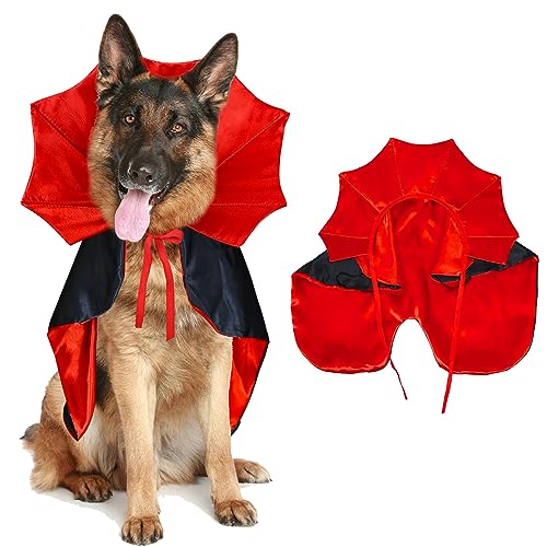 GOYOSWA Halloween-Kostüme für Hunde, Vampir-Umhang, Teufelskostüm, Hunde-Vampir-Umhang, Halloween-Kostüme für kleine, mittelgroße und große Hunde, Haustiere (groß) von GOYOSWA