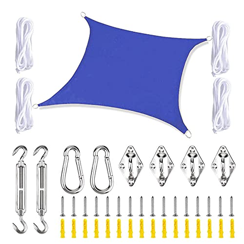 Sonnensegel, Sonnensegel quadratisch,Sonnenschutz Sonnensegel Wasserdicht UV-Schutz Polyester Sonnensegel mit Spannseilen, für Garten Balkon Terrasse Camping 2×2m von GQYYS