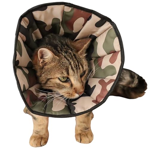 Halsband mit Kegel nach Operationen, für Hunde, Katzen oder Kaninchen, Farbe Camouflage, Größe 2, Kopfumfang: 24-30 cm von GRANDE FINALE