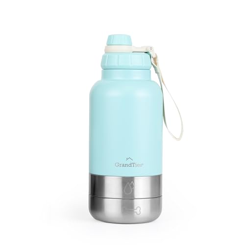 GrandTies Isolierte tragbare Hundewasserflasche mit 2 abnehmbaren Hundenapfspender, auslaufsicherer Reisebehälter für Hundefutter, Hundezubehör für Spaziergänge, Wandern, Camping (950 mL, Pudergrün) GrandTies Isolierte tragbare Hundewasserflasche mit 2 abnehmbaren Hundenapfspender, auslaufsicherer Reisebehälter für Hundefutter, Hundezubehör für Spaziergänge, Wandern, Camping (950 mL, Pudergrün) von GRANDTIES