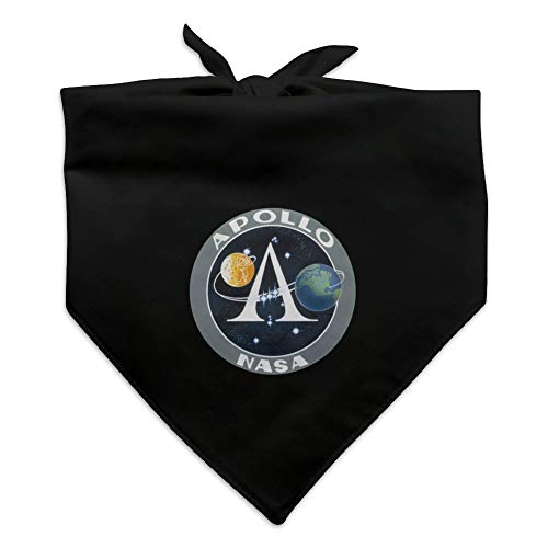 GRAPHICS & MORE Hundebandana NASA Apollo Space Program Patch, Schwarz, Baumwoll-Polyester-Mischung, One Size (Fits Most, Best for Medium to Large Dogs) von GRAPHICS & MORE