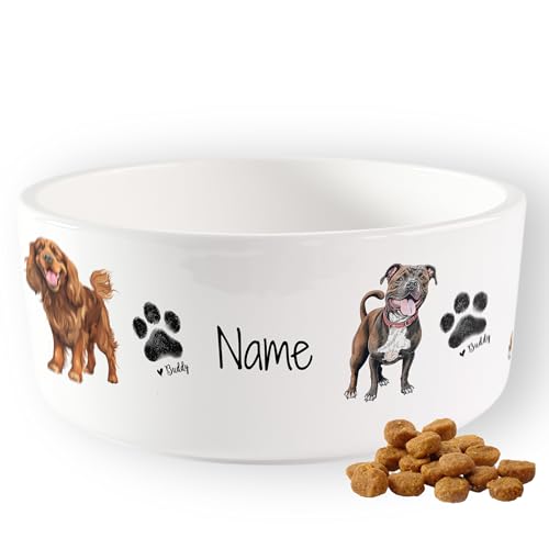 GRAZDesign Fressnapf mit Namen personalisiert, Fressnapf Keramik 1l, Geschenk für Hundebesitzer von GRAZDesign