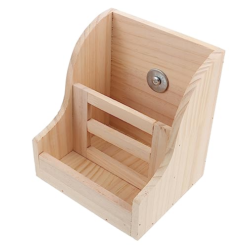 GREENADSCAPE 1 Satz Grasständer aus Holz für Haustiere Liner Hamster Versteck Schaf Baum Heu kanninchenfutter Futter Hasen Futter Hasenkäfigzubehör -in-Eins-Rack Chinchilla-Accessoire Khaki von GREENADSCAPE