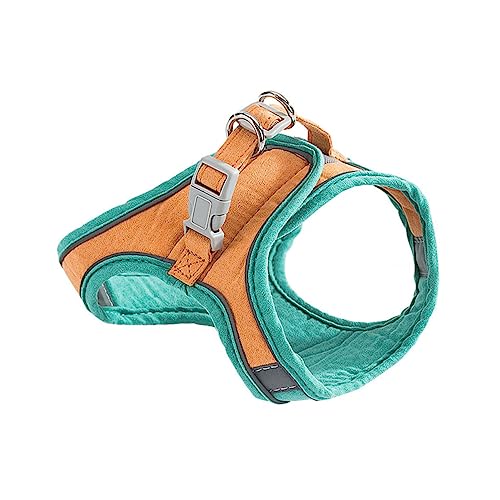 GREENADSCAPE 1 Satz Katzenleine Kätzchenleine Tragbares Katzengeschirr Katzengeschirr Warnweste pet Supplies katzenpflege verstellbares Laufseil Outdoor-Gehgeschirr Wildleder- Orange von GREENADSCAPE