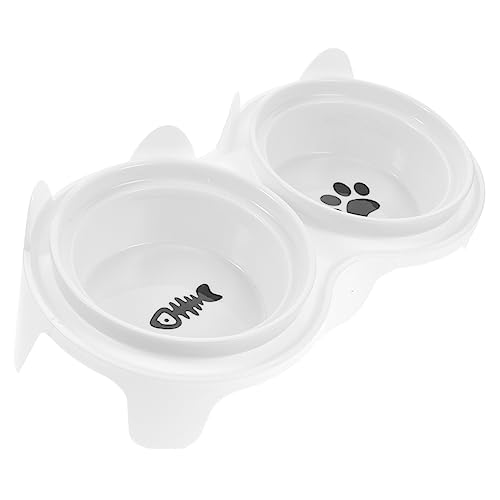 GREENADSCAPE 2-in-1-Katzennapf-Set mit erhöhtem Futternapf aus Keramik doppelter Futter- und Wassernapf für Kätzchen und Katzen von GREENADSCAPE