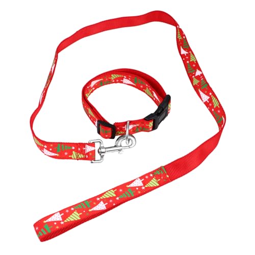 GREENADSCAPE 1 Satz Kragen Kordelzug Coole Hundeleine Halsseil Für Hunde Hund Katzen Leine Halskette Welpenhalsband Weihnachtshalstuch Für Haustiere Weihnachtshaustierbandana Rot Nylon von GREENADSCAPE