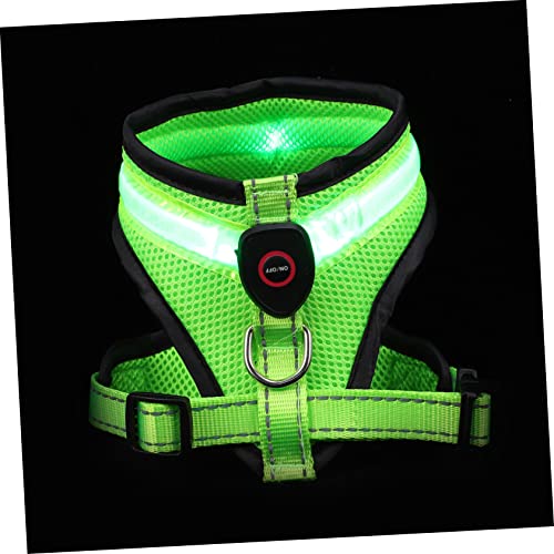 GREENADSCAPE 1 Satz Leuchtweste für Hunde Jacke zum Gassigehen mit Hund gepolstertes Tanktop geführte Hundeweste LED Hundeweste USB Hundeweste Haustier Hund Weste hundeweste kostüm Nylon Green von GREENADSCAPE