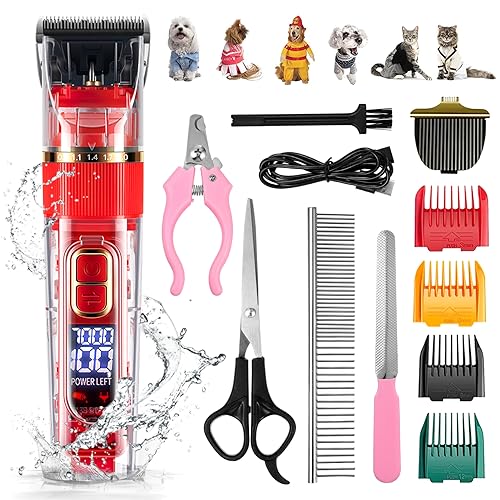 GREENADSCAPE 1 Satz Tierhaarschneider-Set Haarschneidemaschinen Für Hunde Haarschneider Mit Haarschieber Kit Haarschneidemaschine Elektrische Haarschneidemaschinen Schermaschinen Katze Rot Abs von GREENADSCAPE